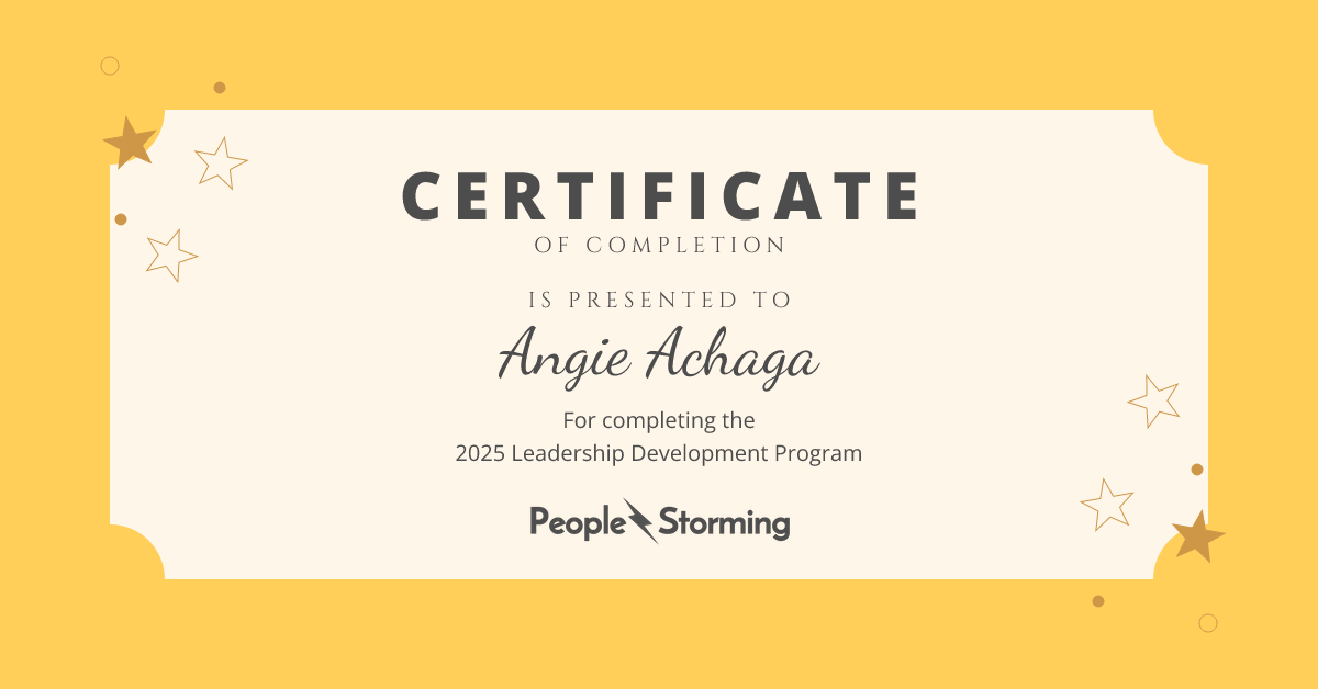 Angie Achaga's Certificate