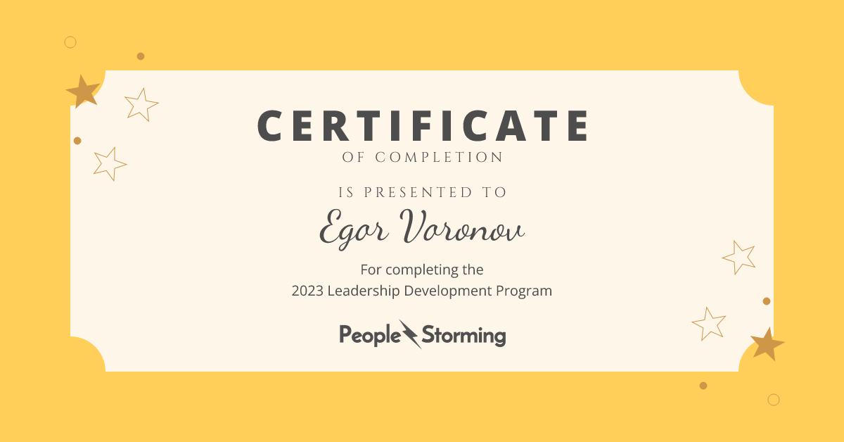 Egor Voronov's Certificate
